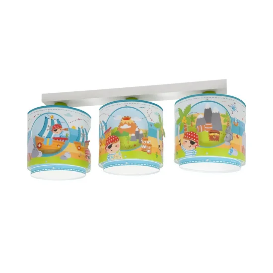 PLAFONNIER ENFANT 3 LUMIÈRES ÎLE PIRATE
