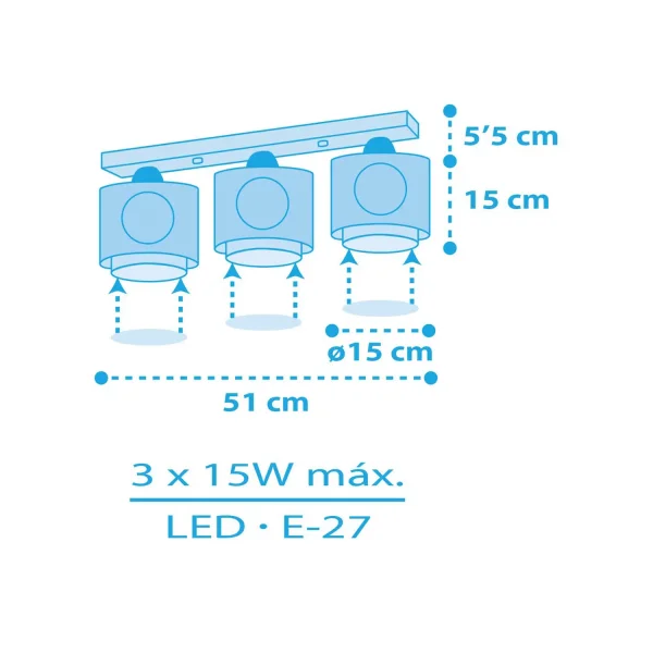 PLAFONNIER ENFANT 3 LUMIÈRES ÎLE PIRATE