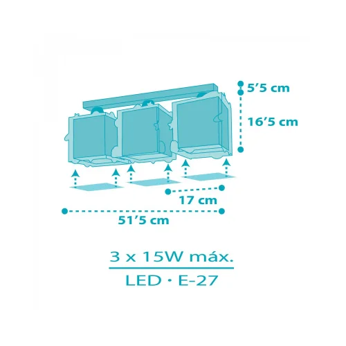 PLAFONNIER 3 LUMIÈRES ENFANT FUSÉE