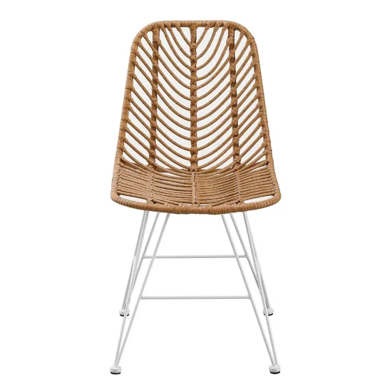 CHAISE DE JARDIN EN ROTIN SYNTHÉTIQUE PIEDS BLANCS VOLCANO 2