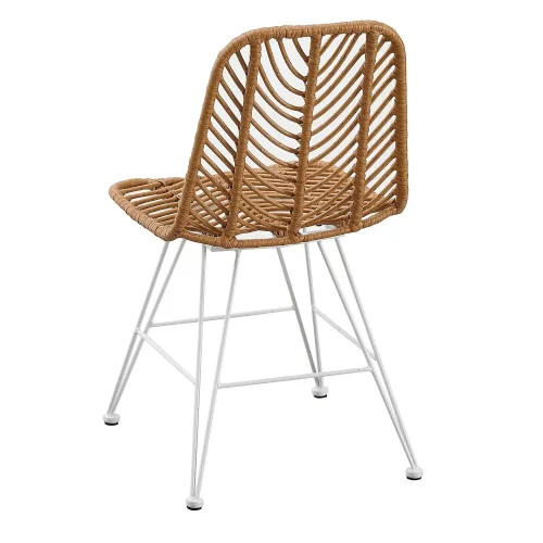 CHAISE DE JARDIN EN ROTIN SYNTHÉTIQUE PIEDS BLANCS VOLCANO