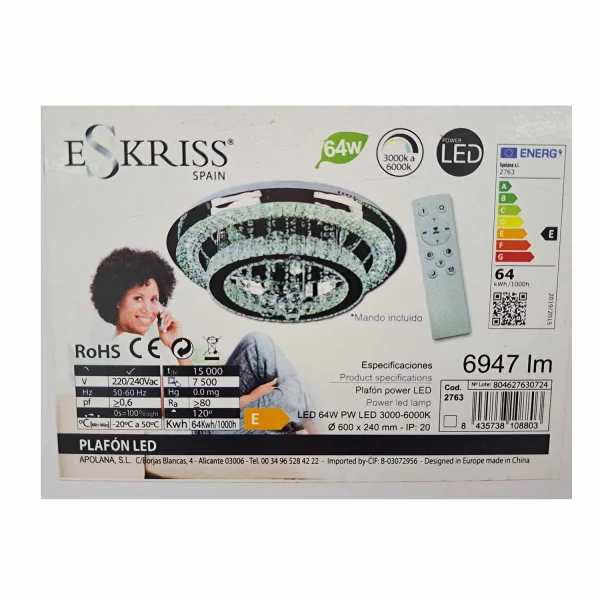 PLAFONNIER LED 64 W RÉGLABLE VALENTINA