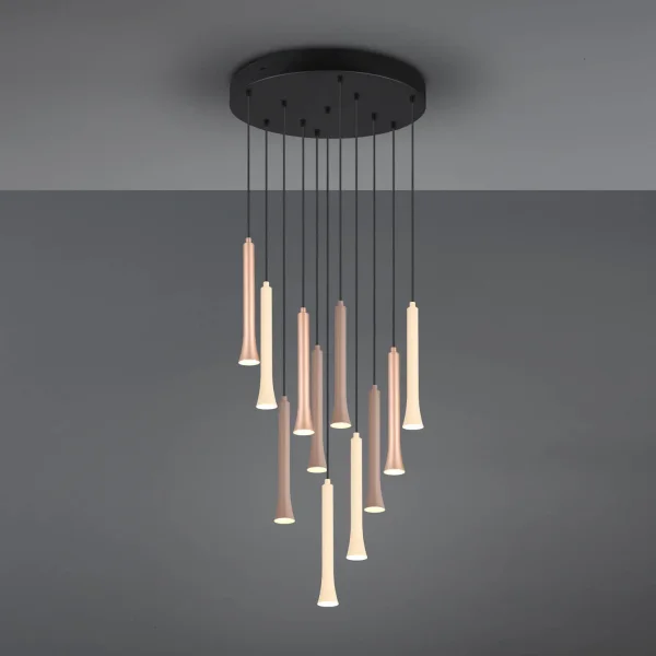 SUSPENSION LED 11 LUMIÈRES 33W RÉGLABLE BASE CIRCULAIRE FABIOLA