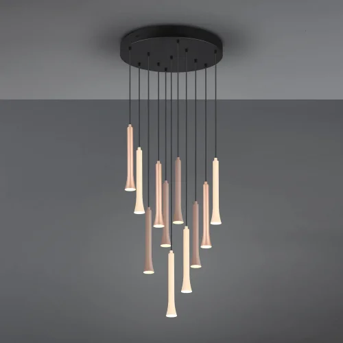 SUSPENSION LED 11 LUMIÈRES 33W RÉGLABLE BASE CIRCULAIRE FABIOLA