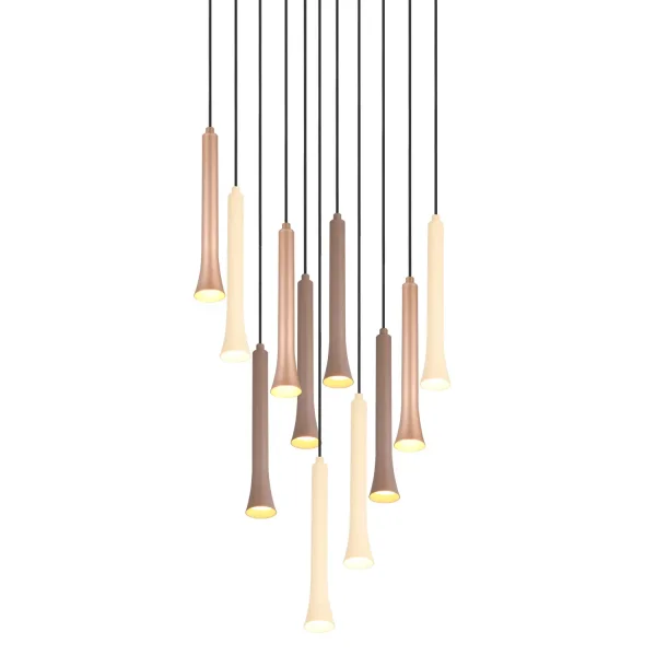 SUSPENSION LED 11 LUMIÈRES 33W RÉGLABLE BASE CIRCULAIRE FABIOLA