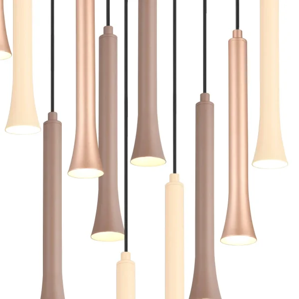 SUSPENSION LED 11 LUMIÈRES 33W RÉGLABLE BASE CIRCULAIRE FABIOLA