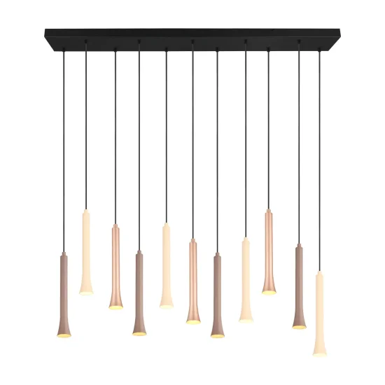 SUSPENSION LED 11 LUMIÈRES 33W RÉGLABLE BASE RECTANGULAIRE FABIOLA