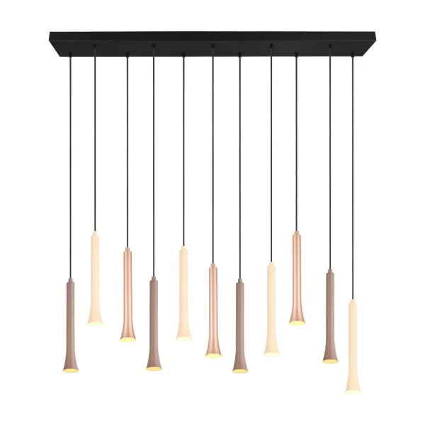 SUSPENSION LED 11 LUMIÈRES 33W RÉGLABLE BASE RECTANGULAIRE FABIOLA