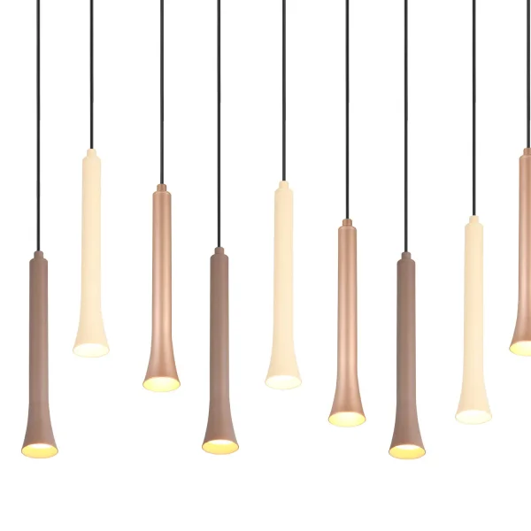 SUSPENSION LED 11 LUMIÈRES 33W RÉGLABLE BASE RECTANGULAIRE FABIOLA