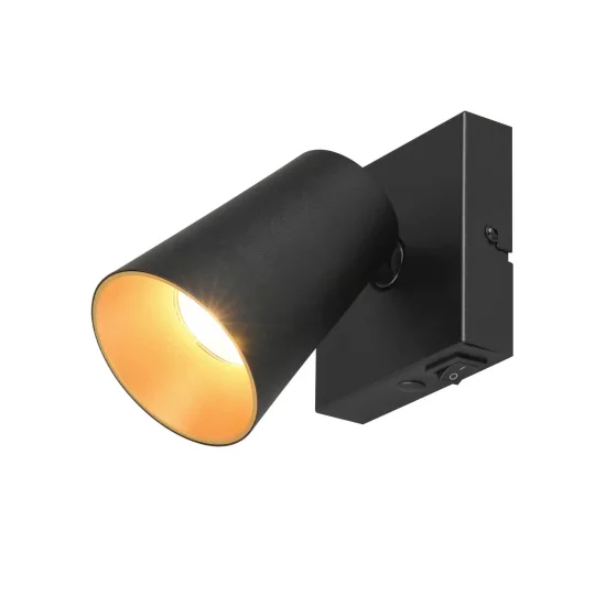 SPOT PLAFOND/MUR EN MÉTAL NOIR GU10 SILVANO
