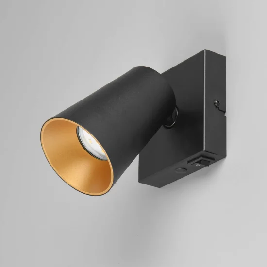 SPOT PLAFOND/MUR EN MÉTAL NOIR GU10 SILVANO 2