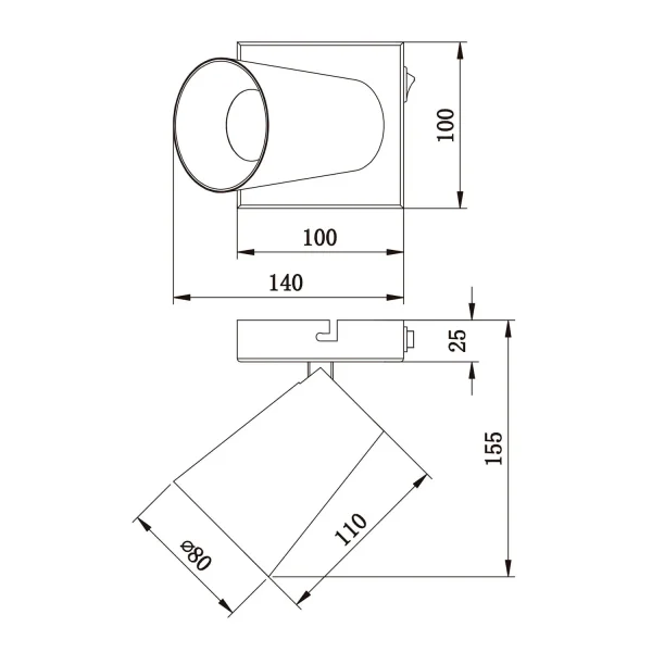 SPOT PLAFOND/MUR EN MÉTAL NOIR GU10 SILVANO SPOT PLAFOND/MUR EN MÉTAL NOIR GU10 SILVANO