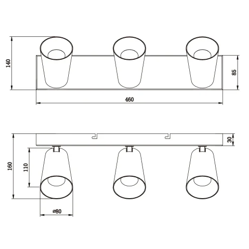 SPOT PLAFOND/MURAL 3 LUMIÈRES MÉTAL BLANC GU10 SILVANO SPOT PLAFOND/MURAL 3 LUMIÈRES MÉTAL BLANC GU10 SILVANO