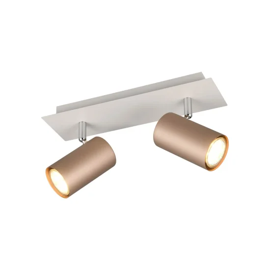 SPOT PLAFOND/MUR 2 LUMIÈRES MÉTAL COFFEE/GRIS GU10 GRAFTON