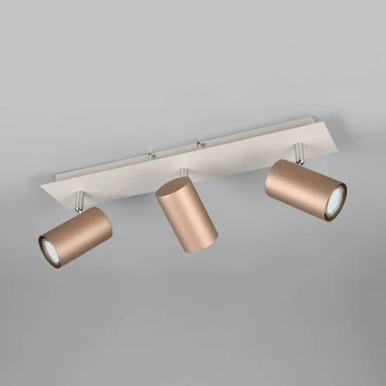 SPOT PLAFOND/MUR 3 LUMIÈRES EN MÉTAL COFFEE/GRIS GU10 GRAFTON 2