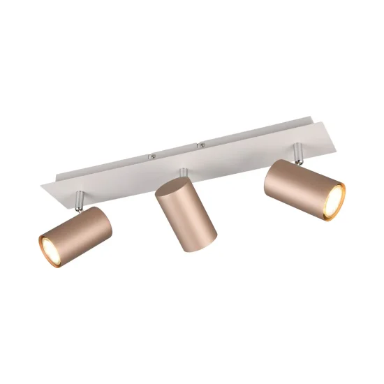 SPOT PLAFOND/MUR 3 LUMIÈRES EN MÉTAL COFFEE/GRIS GU10 GRAFTON