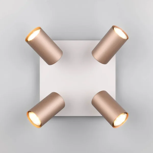 SPOT PLAFOND/MUR 4 LUMIÈRES MÉTAL COFFEE/GRIS GU10 GRAFTON SPOT PLAFOND/MUR 4 LUMIÈRES MÉTAL COFFEE/GRIS GU10 GRAFTON