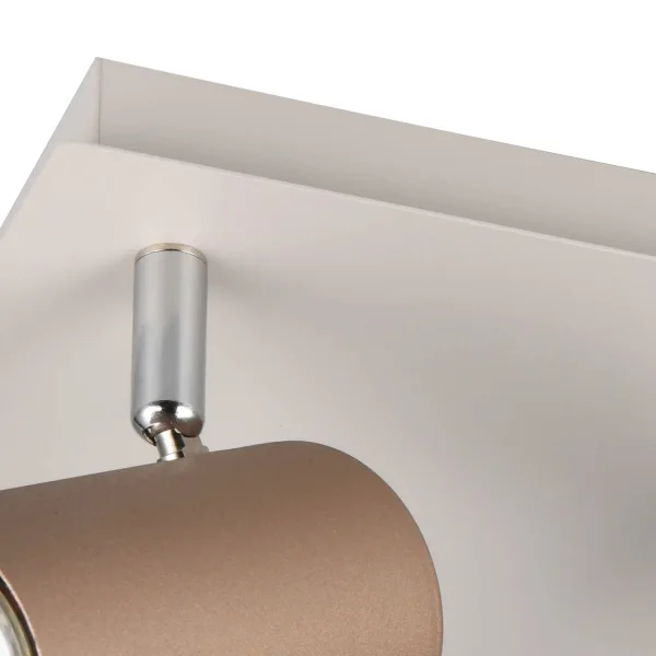 SPOT PLAFOND/MUR 4 LUMIÈRES MÉTAL COFFEE/GRIS GU10 GRAFTON SPOT PLAFOND/MUR 4 LUMIÈRES MÉTAL COFFEE/GRIS GU10 GRAFTON