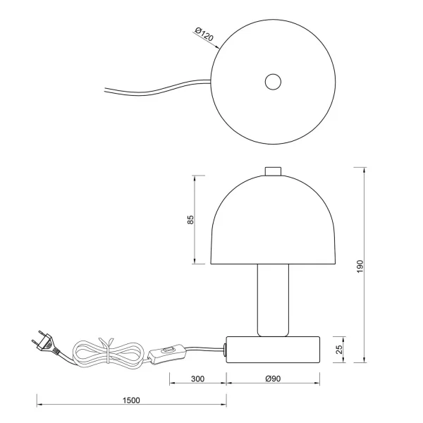 LAMPE DE TABLE MÉTAL BLANC E14 GASPAR