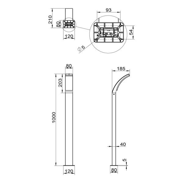 BALISE EXTÉRIEURE 12,5W 4000K ANTHRACITE IP44 100 CM LIRIO BALISE EXTÉRIEURE 12,5W 4000K ANTHRACITE IP44 100 CM LIRIO