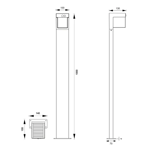 BALISE SOLAIRE EXTÉRIEURE 5,5W 4000K CAPTEUR IP44 100CM CORIANDER BALISE SOLAIRE EXTÉRIEURE 5,5W 4000K CAPTEUR IP44 100CM CORIANDER