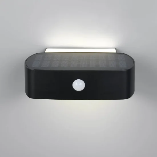 APPLIQUE EXTÉRIEUR SOLAIRE HYBRIDE 6W 4000K AVEC CAPTEUR IP44 NOIR BEGA 2