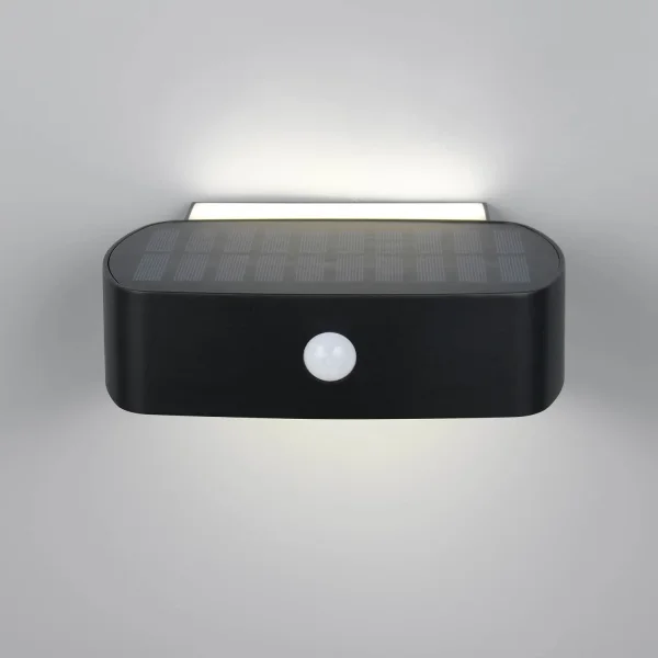 APPLIQUE EXTÉRIEUR SOLAIRE HYBRIDE 6W 4000K AVEC CAPTEUR IP44 NOIR BEGA
