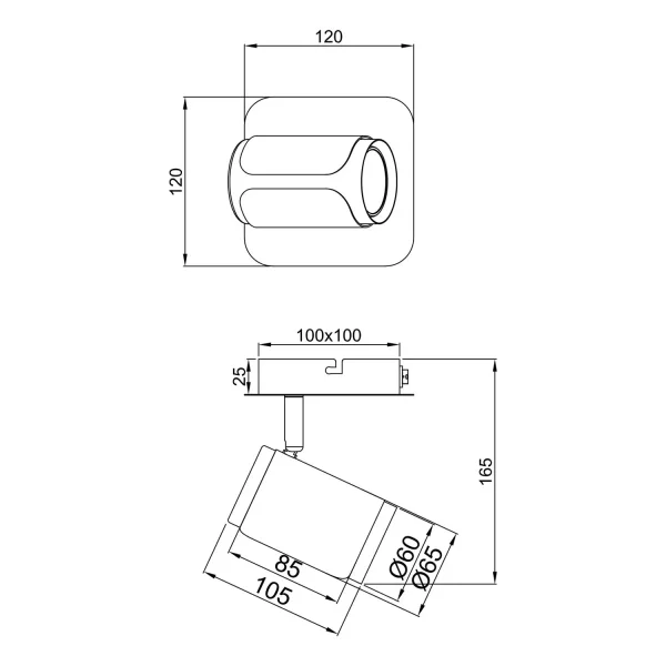 APPLIQUE/PLAFONNIER GU10 MÉTAL NICKEL MAT GIADA APPLIQUE/PLAFONNIER GU10 MÉTAL NICKEL MAT GIADA