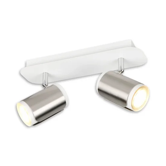 SPOT DE MUR ET DE PLAFOND 2 LAMPES GU10 MÉTAL NICKEL MAT GIADA