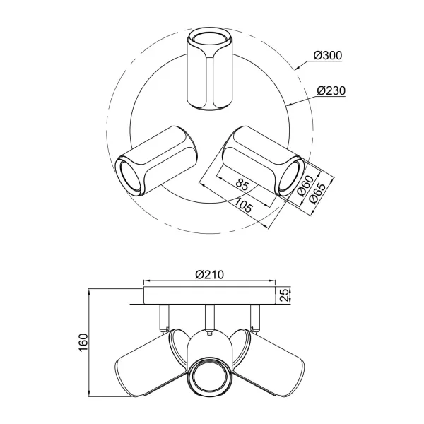 SPOT MURAL/PLAFONNIER 3 LUMIÈRES GU10 MÉTAL NICKEL MAT GIADA SPOT MURAL/PLAFONNIER 3 LUMIÈRES GU10 MÉTAL NICKEL MAT GIADA
