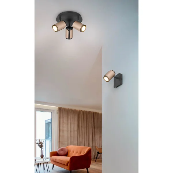SPOT MURAL/PLAFONNIER 3 LUMIÈRES GU10 MÉTAL COFFEE GIADA SPOT MURAL/PLAFONNIER 3 LUMIÈRES GU10 MÉTAL COFFEE GIADA