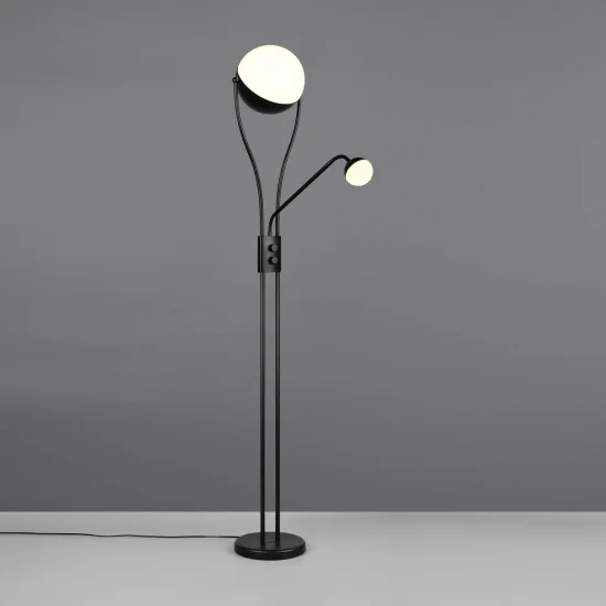 LAMPADAIRE LED 18W+3,8W 3000K MÉTAL NOIR CASCADE 2