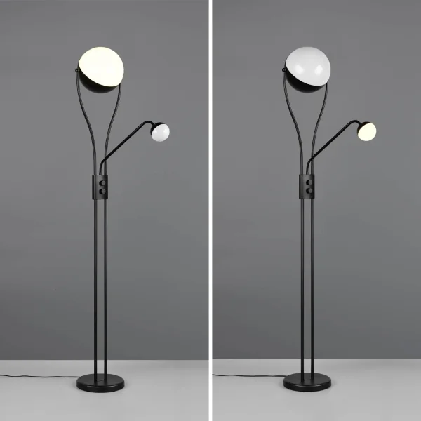 LAMPADAIRE LED 18W+3,8W 3000K MÉTAL NOIR CASCADE LAMPADAIRE LED 18W+3,8W 3000K MÉTAL NOIR CASCADE