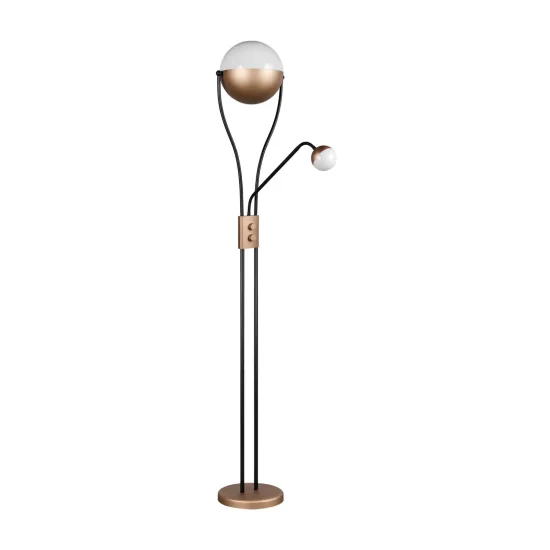 LAMPADAIRE LED 18W+3,8W 3000K MÉTAL COFFEE CASCADE