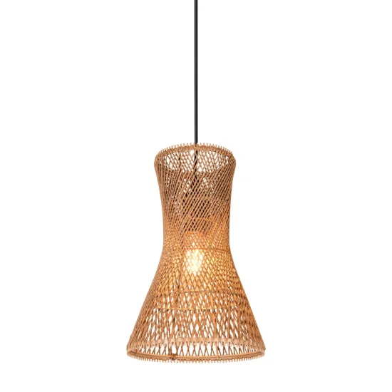 LAMPE SUSPENDUE E27 PAPIERGARN MARRON NAHELE