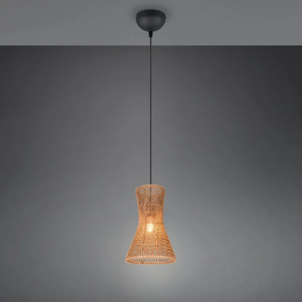 LAMPE SUSPENDUE E27 PAPIERGARN MARRON NAHELE LAMPE SUSPENDUE E27 PAPIERGARN MARRON NAHELE