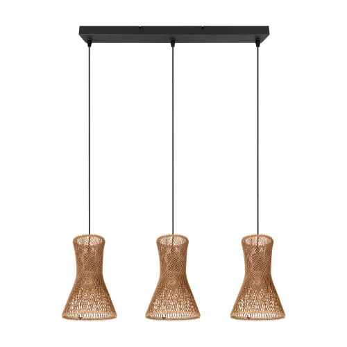 SUSPENSION 3 LUMIÈRES E27 PAPIERGARN MARRON NAHELE SUSPENSION 3 LUMIÈRES E27 PAPIERGARN MARRON NAHELE