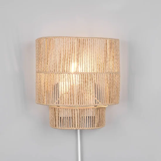 APPLIQUE MURAL E27 PAPIERGARN MARRON SELKIS