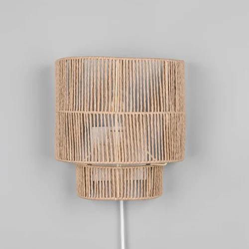 APPLIQUE MURAL E27 PAPIERGARN MARRON SELKIS