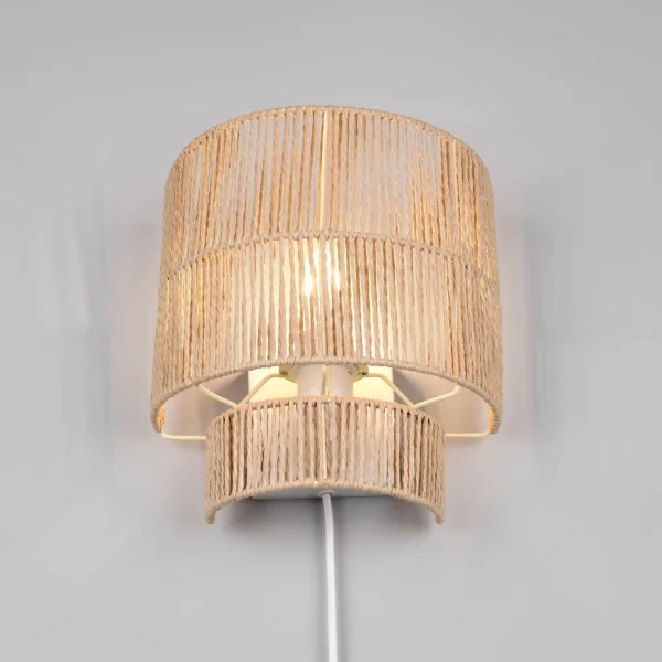 APPLIQUE MURAL E27 PAPIERGARN MARRON SELKIS