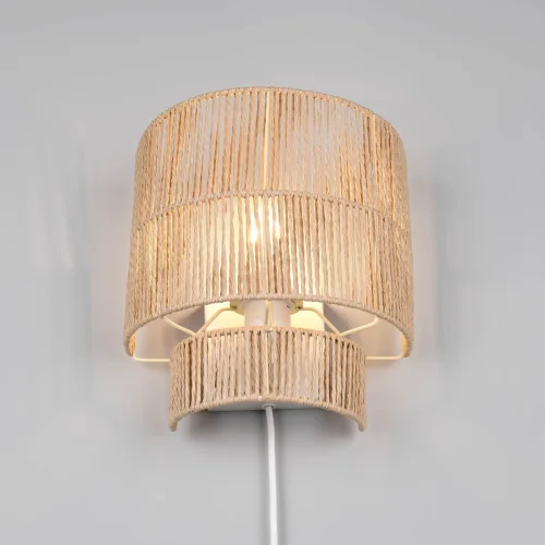 APPLIQUE MURAL E27 PAPIERGARN MARRON SELKIS