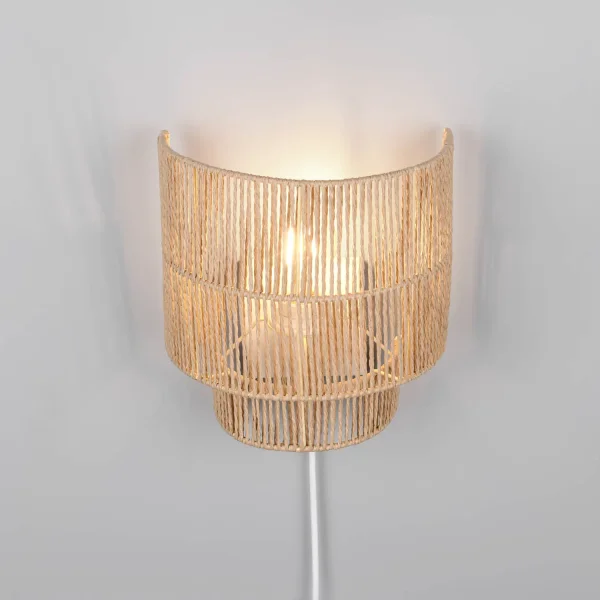 APPLIQUE MURAL E27 PAPIERGARN MARRON SELKIS