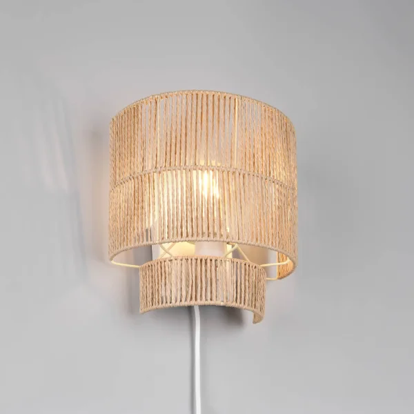 APPLIQUE MURAL E27 PAPIERGARN MARRON SELKIS