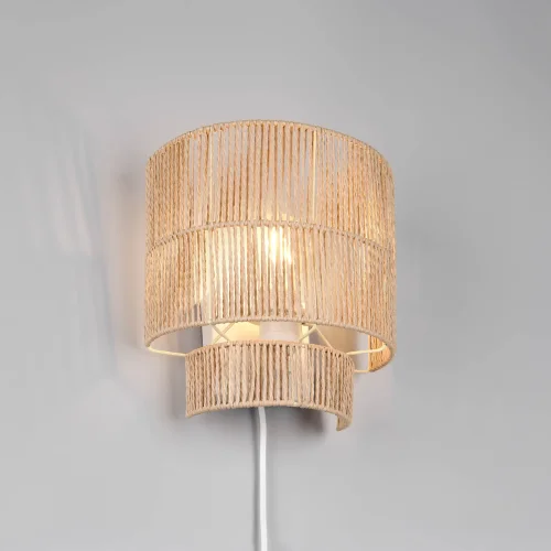 APPLIQUE MURAL E27 PAPIERGARN MARRON SELKIS