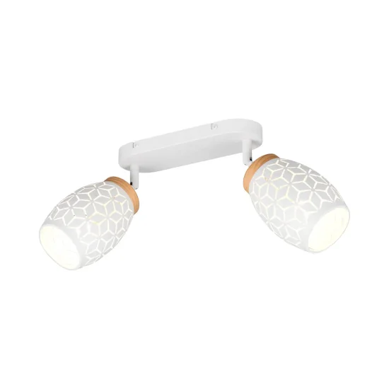 SPOT 2 LUMIÈRES PLAFOND/MUR MÉTAL BLANC E14 BIRKITA