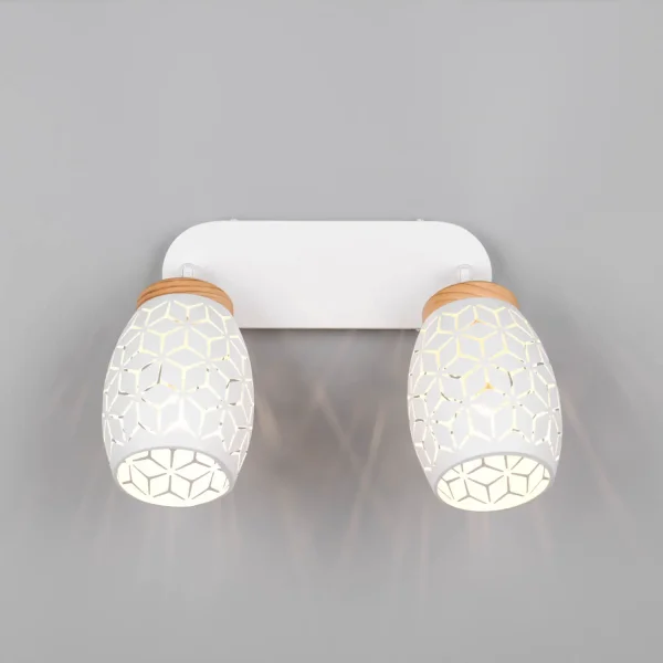 SPOT 2 LUMIÈRES PLAFOND/MUR MÉTAL BLANC E14 BIRKITA SPOT 2 LUMIÈRES PLAFOND/MUR MÉTAL BLANC E14 BIRKITA