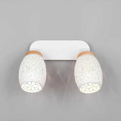 SPOT 2 LUMIÈRES PLAFOND/MUR MÉTAL BLANC E14 BIRKITA SPOT 2 LUMIÈRES PLAFOND/MUR MÉTAL BLANC E14 BIRKITA