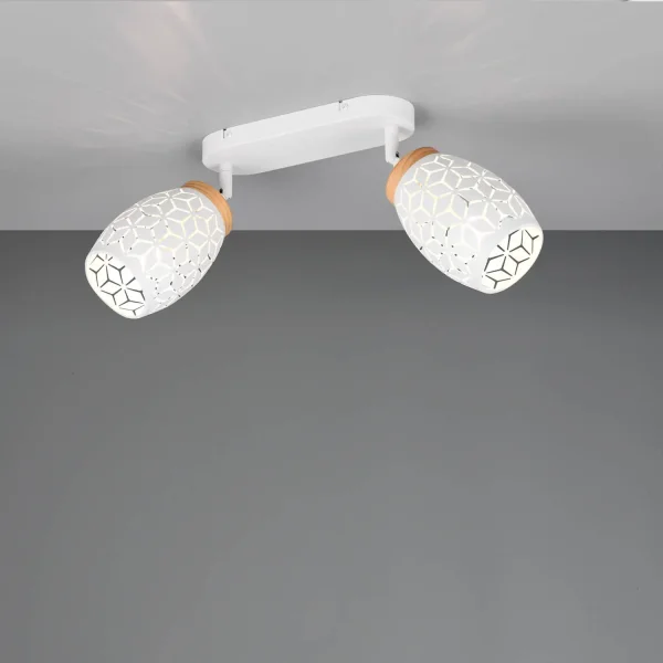 SPOT 2 LUMIÈRES PLAFOND/MUR MÉTAL BLANC E14 BIRKITA SPOT 2 LUMIÈRES PLAFOND/MUR MÉTAL BLANC E14 BIRKITA