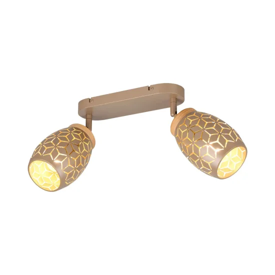 SPOT 2 LUMIÈRES PLAFOND/MUR MÉTAL COFFEE E14 BIRKITA