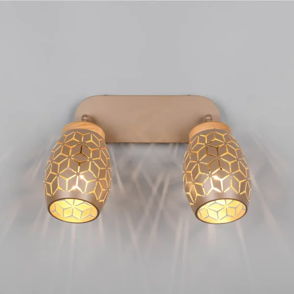 SPOT 2 LUMIÈRES PLAFOND/MUR MÉTAL COFFEE E14 BIRKITA SPOT 2 LUMIÈRES PLAFOND/MUR MÉTAL COFFEE E14 BIRKITA